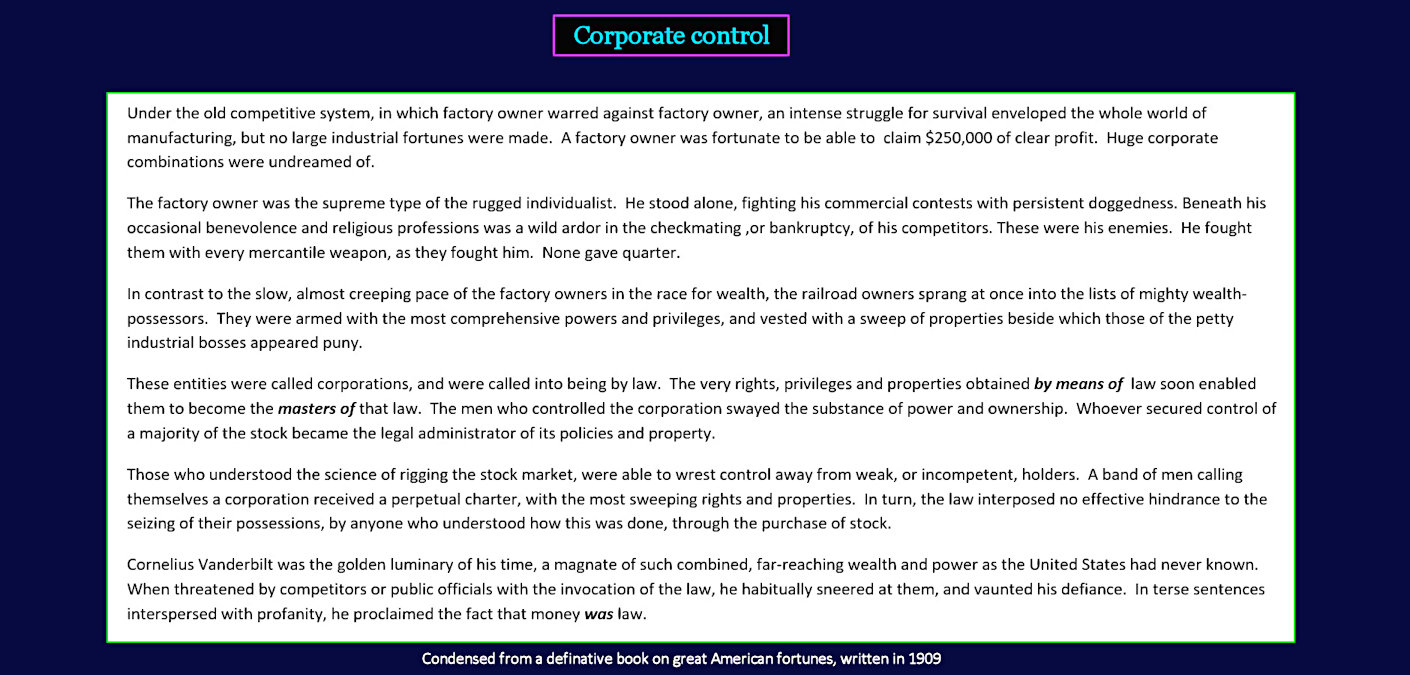 Corporations above the law, 1890
